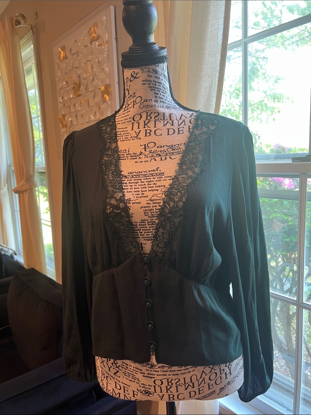 Wilfred green Lace-Trim Women's Top